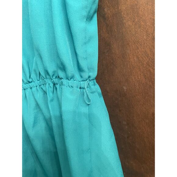 Motherhood Maternity Teal Ruffle Tank Top Size S Elastic Waist No Belt - Picture 5 of 5